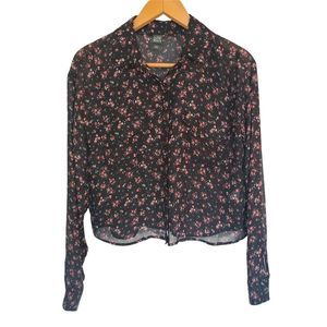 WILD FABLE Floral Button Down Shirt Top Size Small
